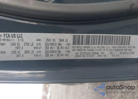 2018 Dodge Journey Crossroad Awd from USA, damaged, VIN 3C4PDDGG4JT388481